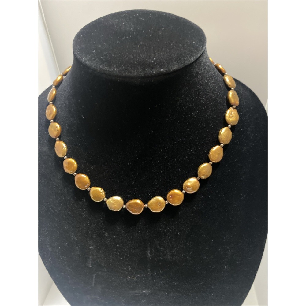 Golden Brown Faux Pearl Necklace